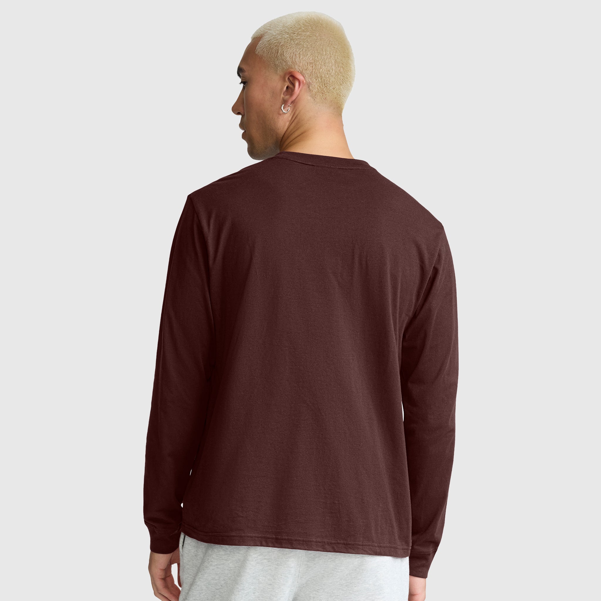 Champion Classic C Logo t-shirt manches longues chocolat coton homme
