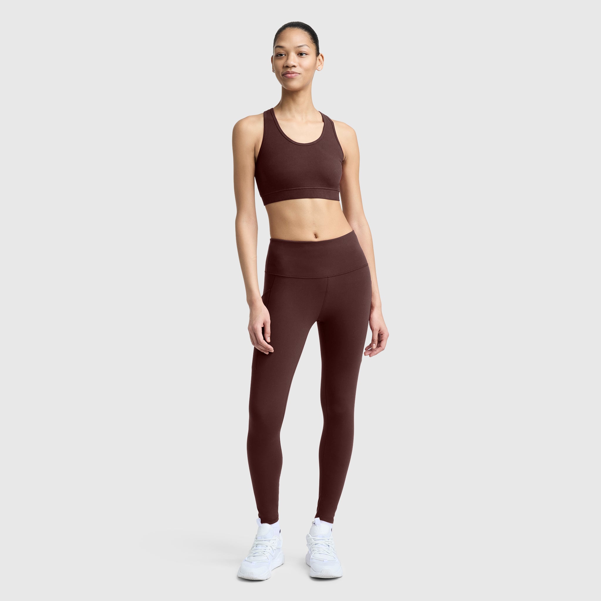 Champion Leggings C Logo legging marron Bitter Chocolate poches
