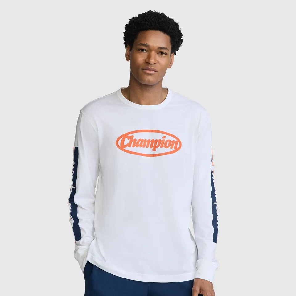 Champion Medallion T-Shirt Manches Longues Blanc