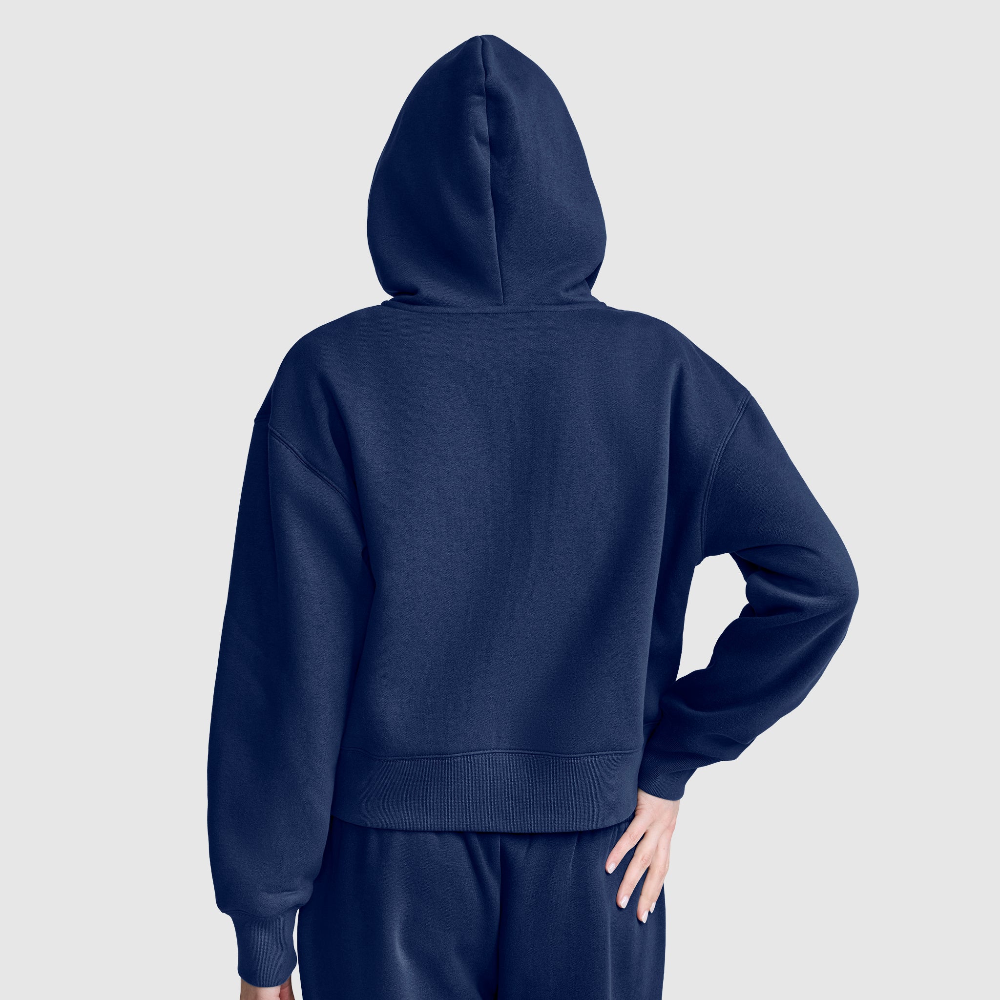 Champion Cropped Zip-Up Hoodie sweat zippé bleu femme