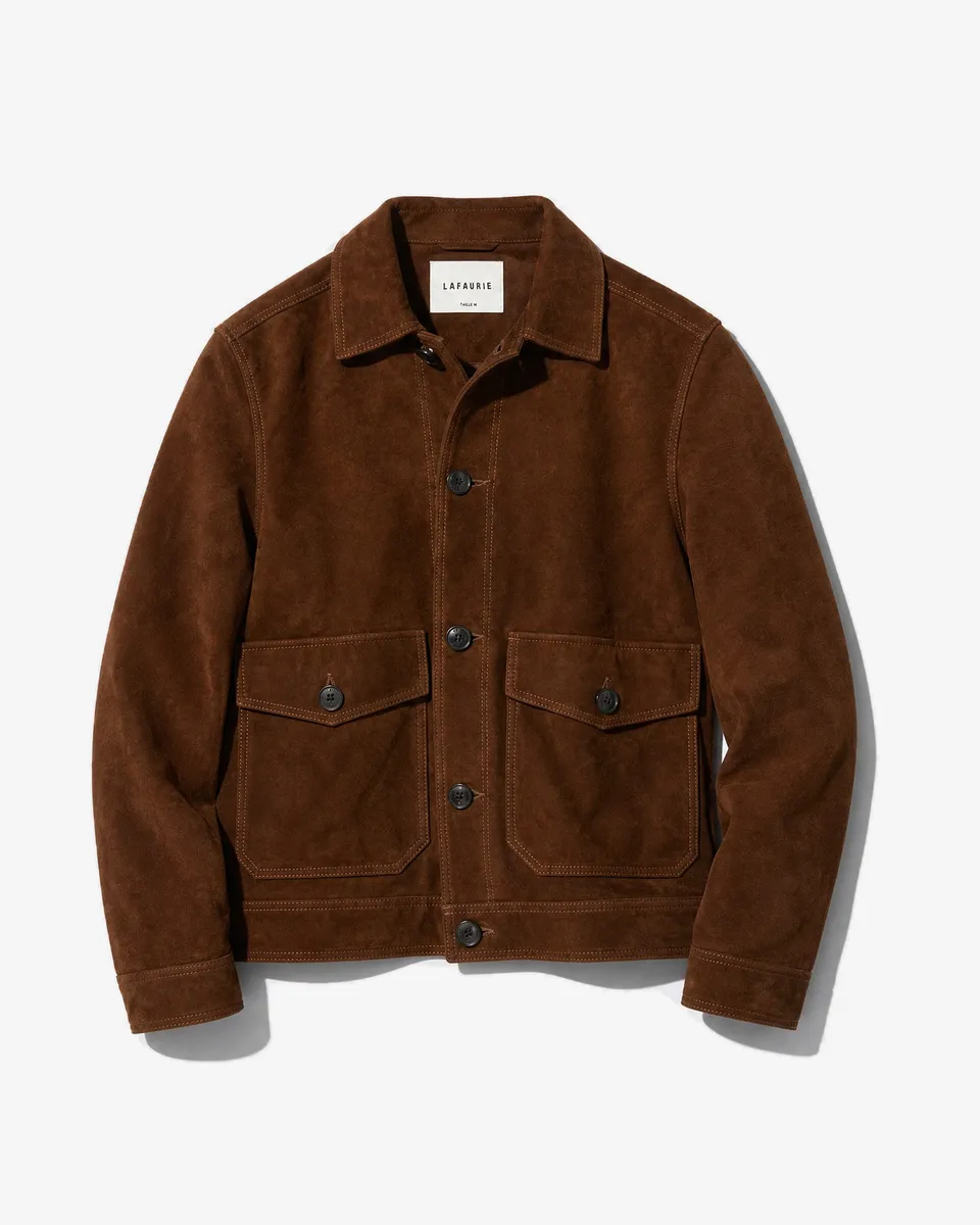 LAFAURIE PABLO Marron Alezan veste cuir agneau droite