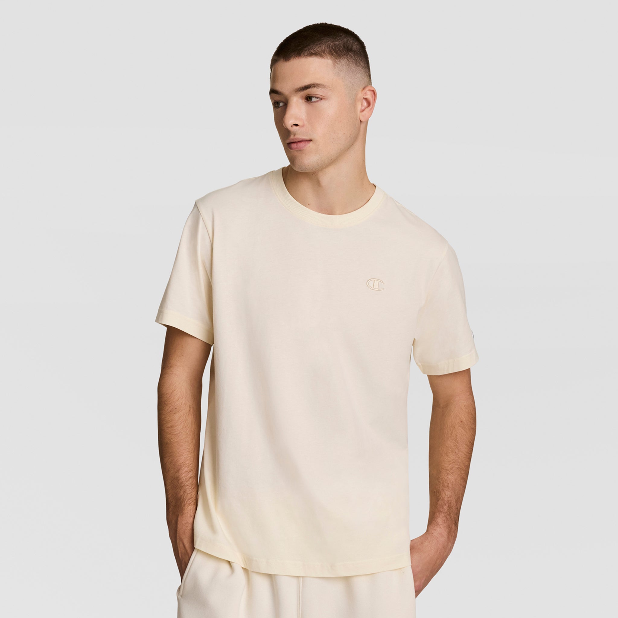 Champion Classic T-Shirt C Logo t-shirt beige Unbleached Cotton
