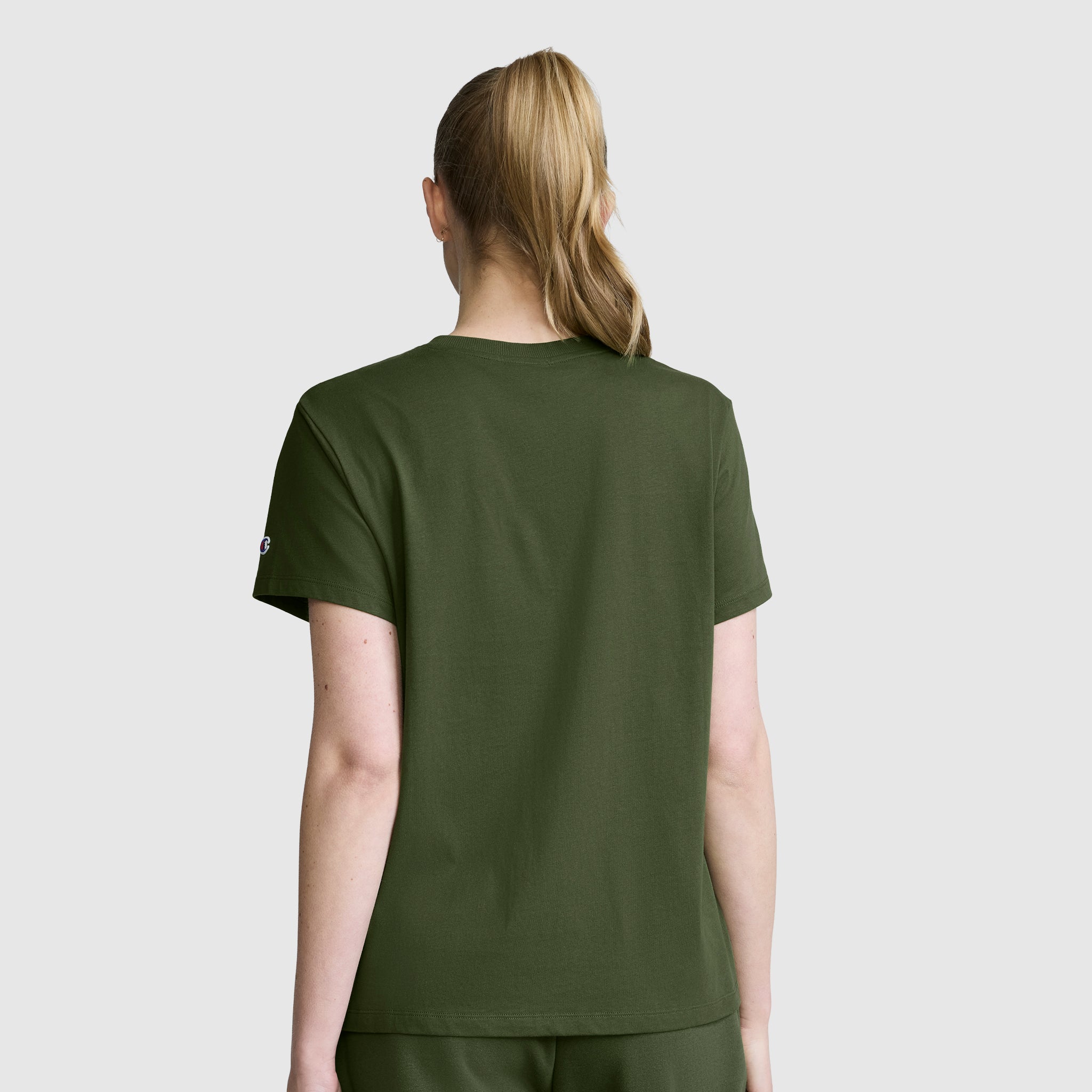 Champion Classic T-Shirt Script Logo t-shirt femme Chive coton