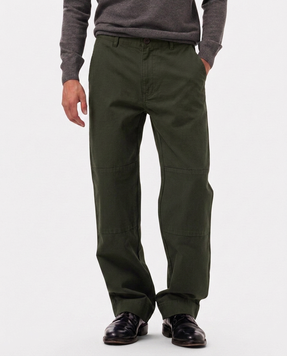 LAFAURIE GABIN Canevas Vert Sapin pantalon coton