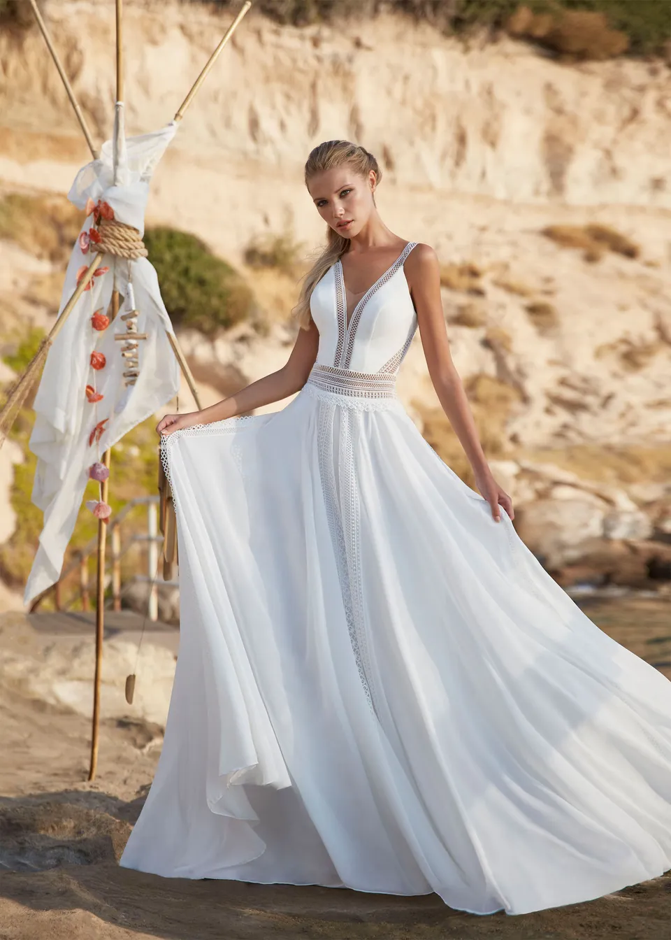 Hervé Paris Boho Destination Vernet robe de mariée blanche