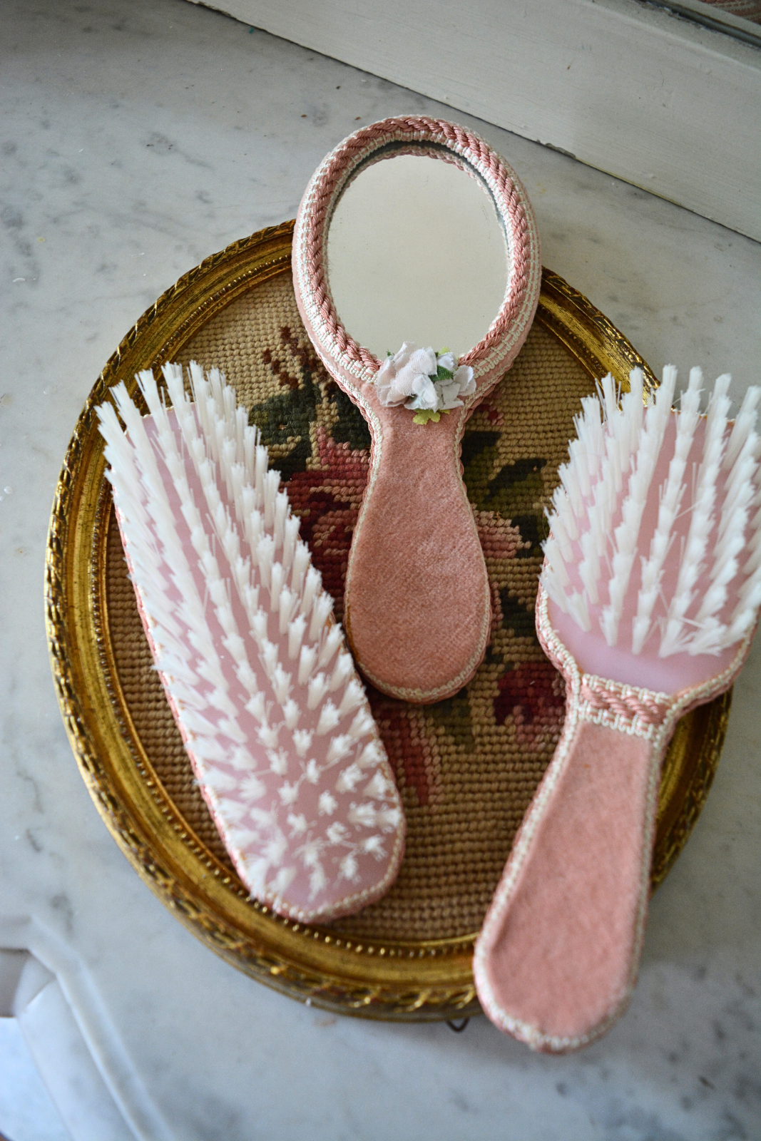 Solène Gisèle Nécessaires Coiffure Set Velours Rose Brosse