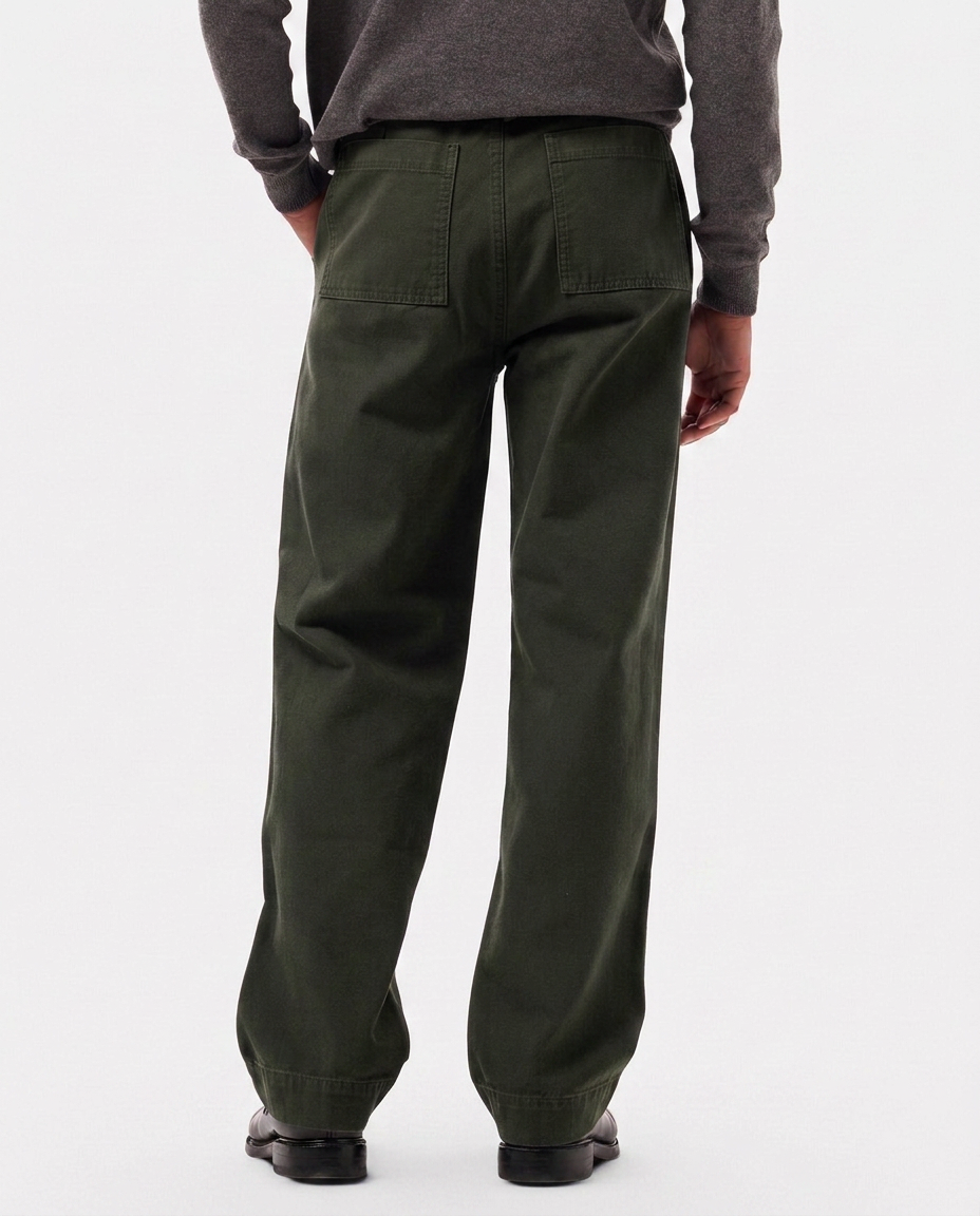 LAFAURIE GABIN Canevas Vert Sapin pantalon coton