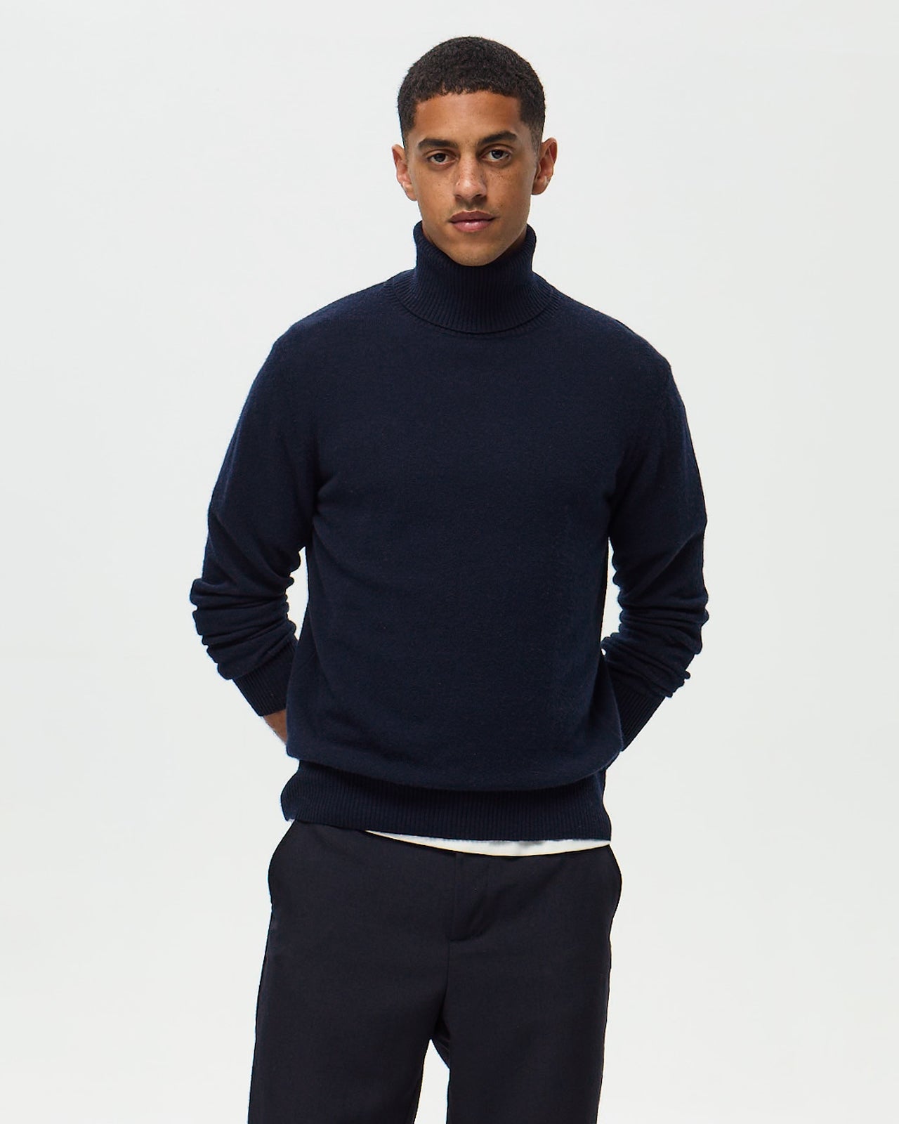 LAFAURIE Pulls GAVINO pull navy col roulé laine