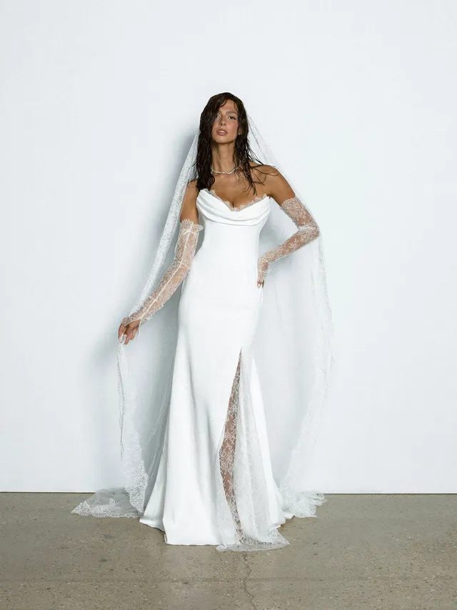 Rime Arodaky Bridal Divine robe sirène dentelle fente