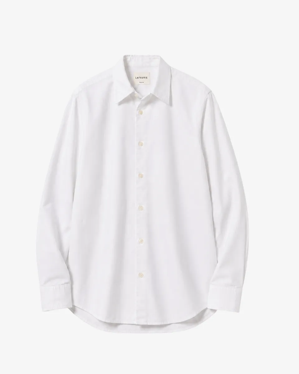 LAFAURIE HUGUES Blanc chemise oxford coton coupe droite