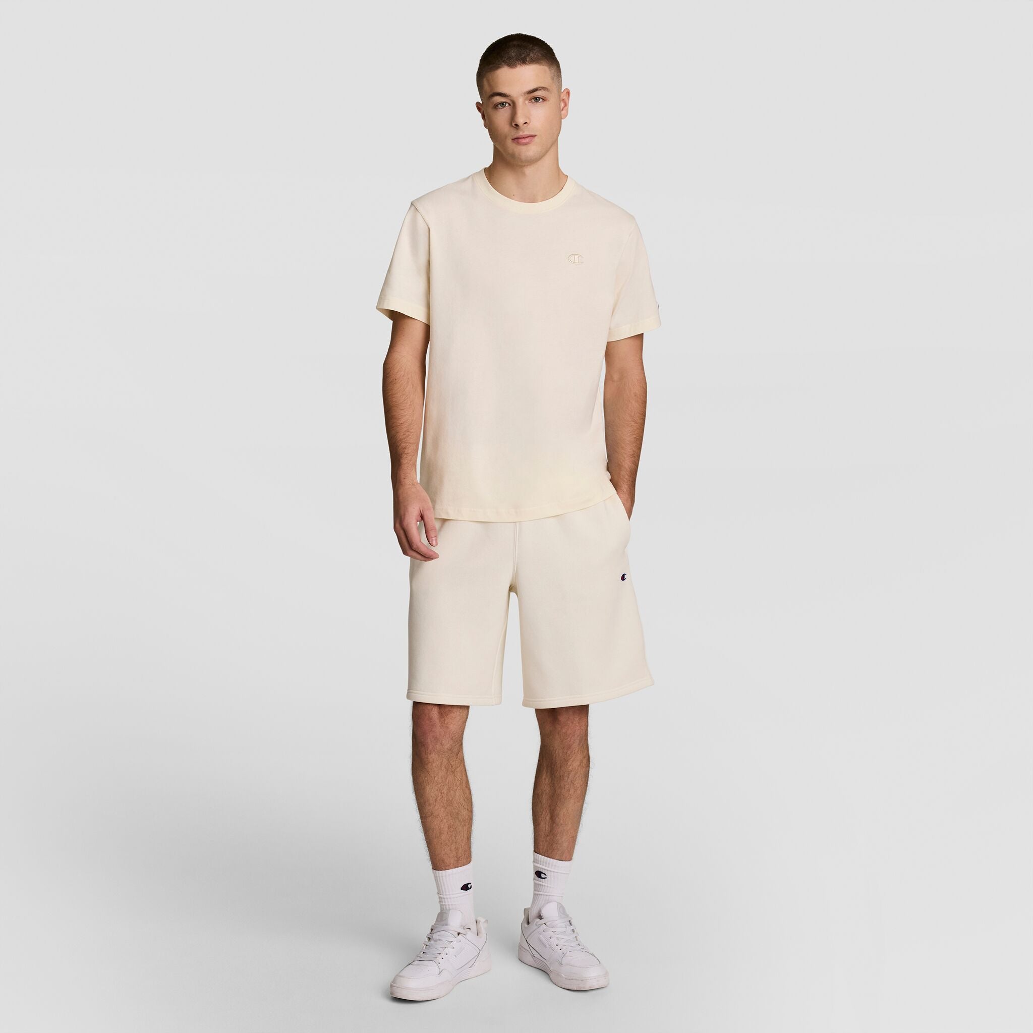 Champion Classic T-Shirt C Logo t-shirt beige Unbleached Cotton