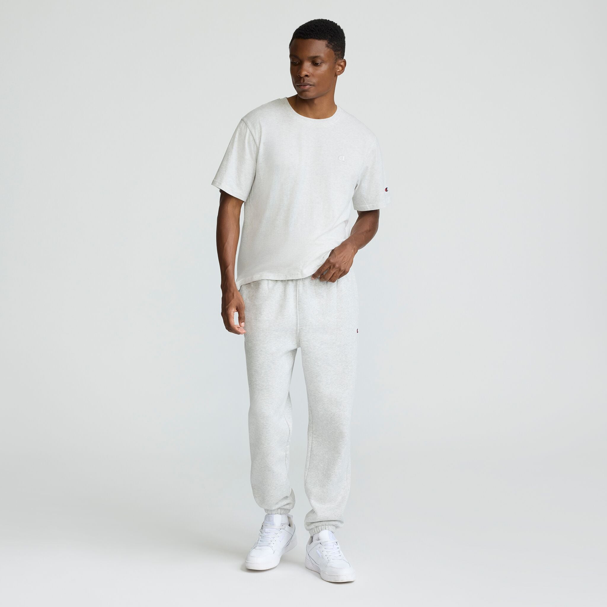 Champion Powerblend jogging homme Platinum Silver molleton