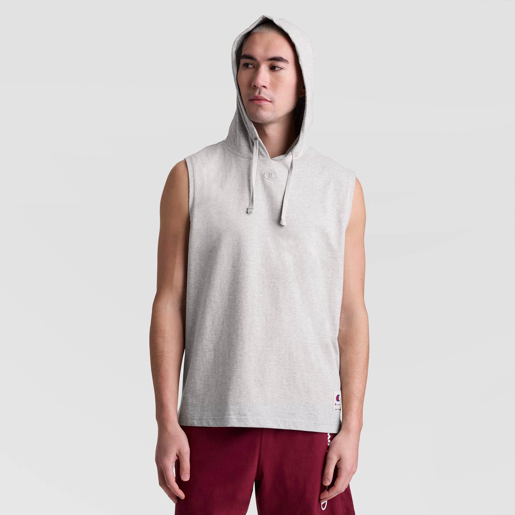 Champion Sleeveless Hoodie sweat gris sans manches coton S-2XL