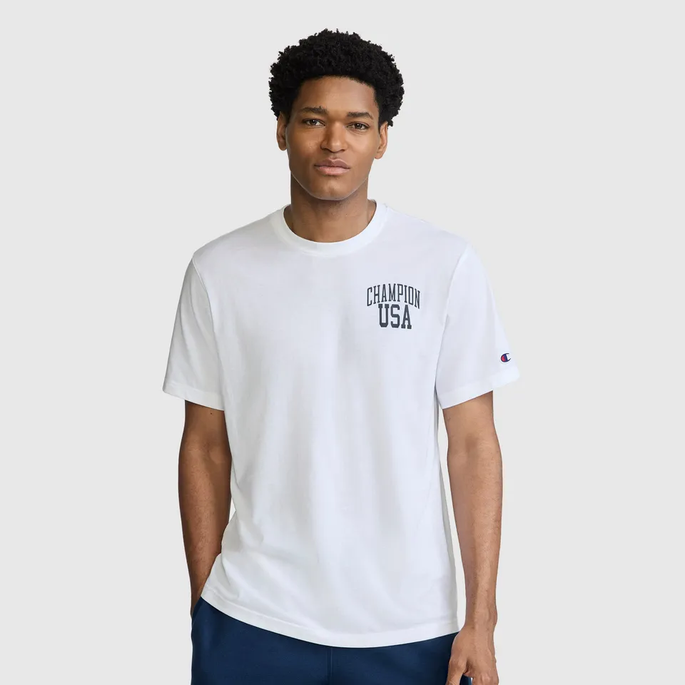 Champion USA T-Shirt Blanc Bright White