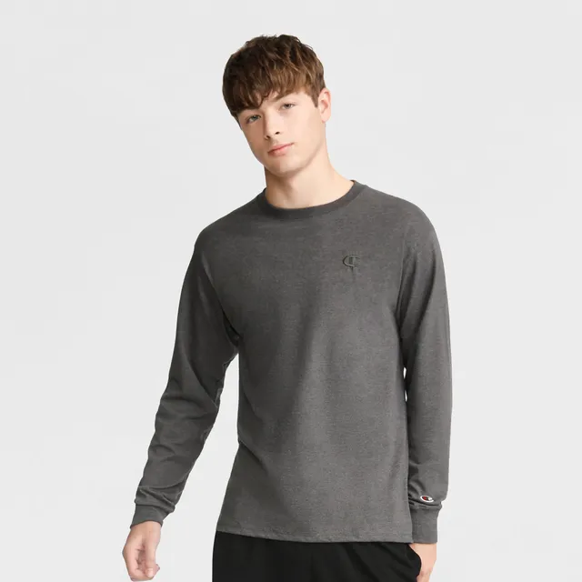 Champion Classic C Logo t-shirt manches longues gris chiné homme