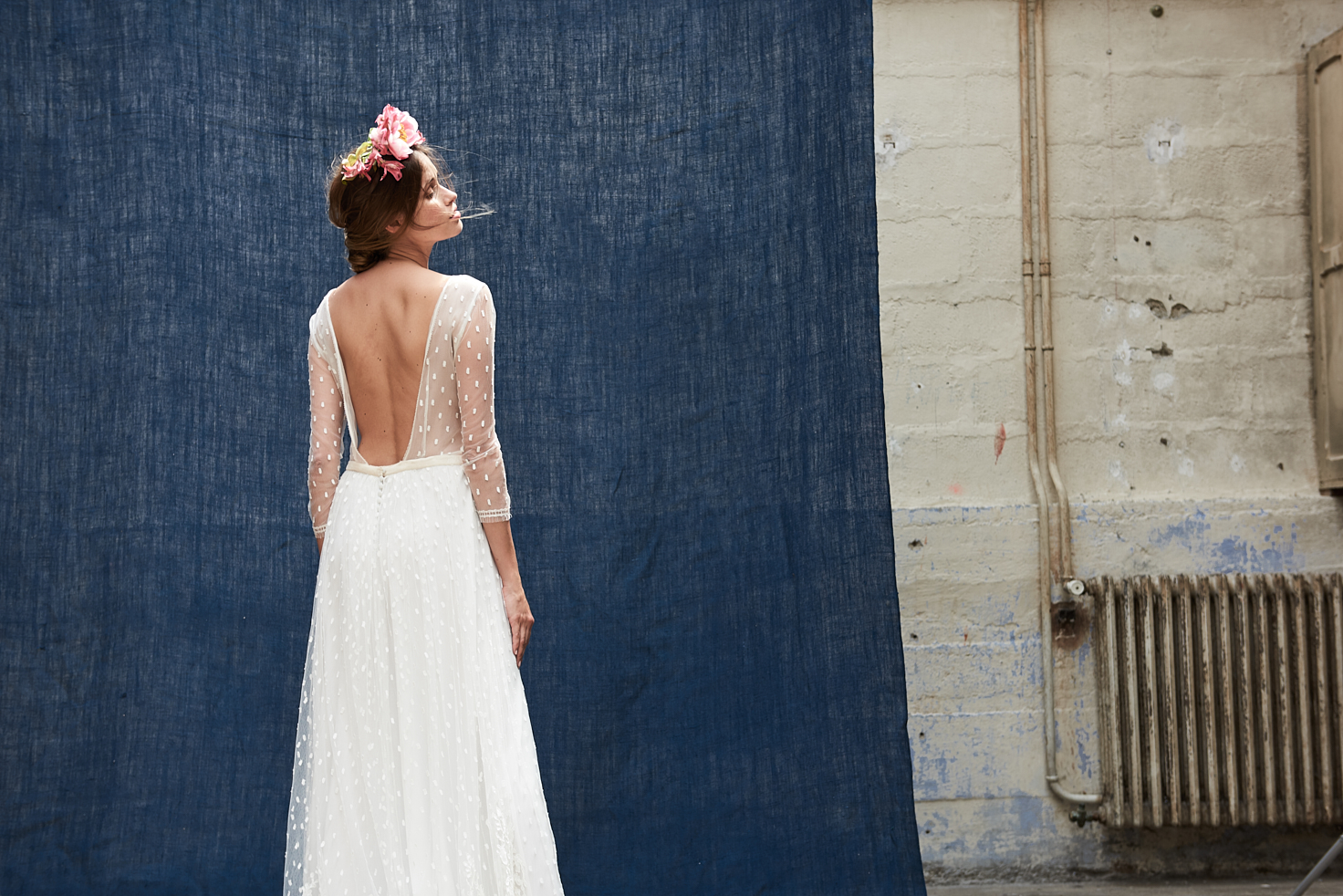Maison Floret Sur-mesure Kent robe de mariée tulle plumetis