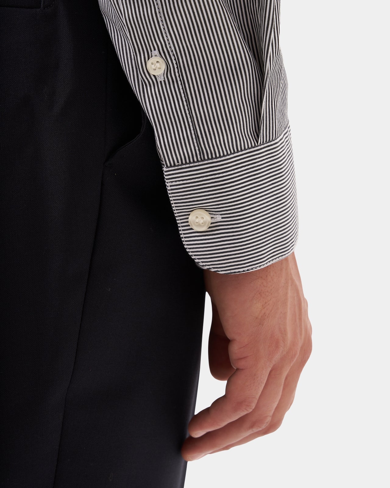 LAFAURIE CHOPIN Gris Blanc chemise rayée coton semi-ajustée