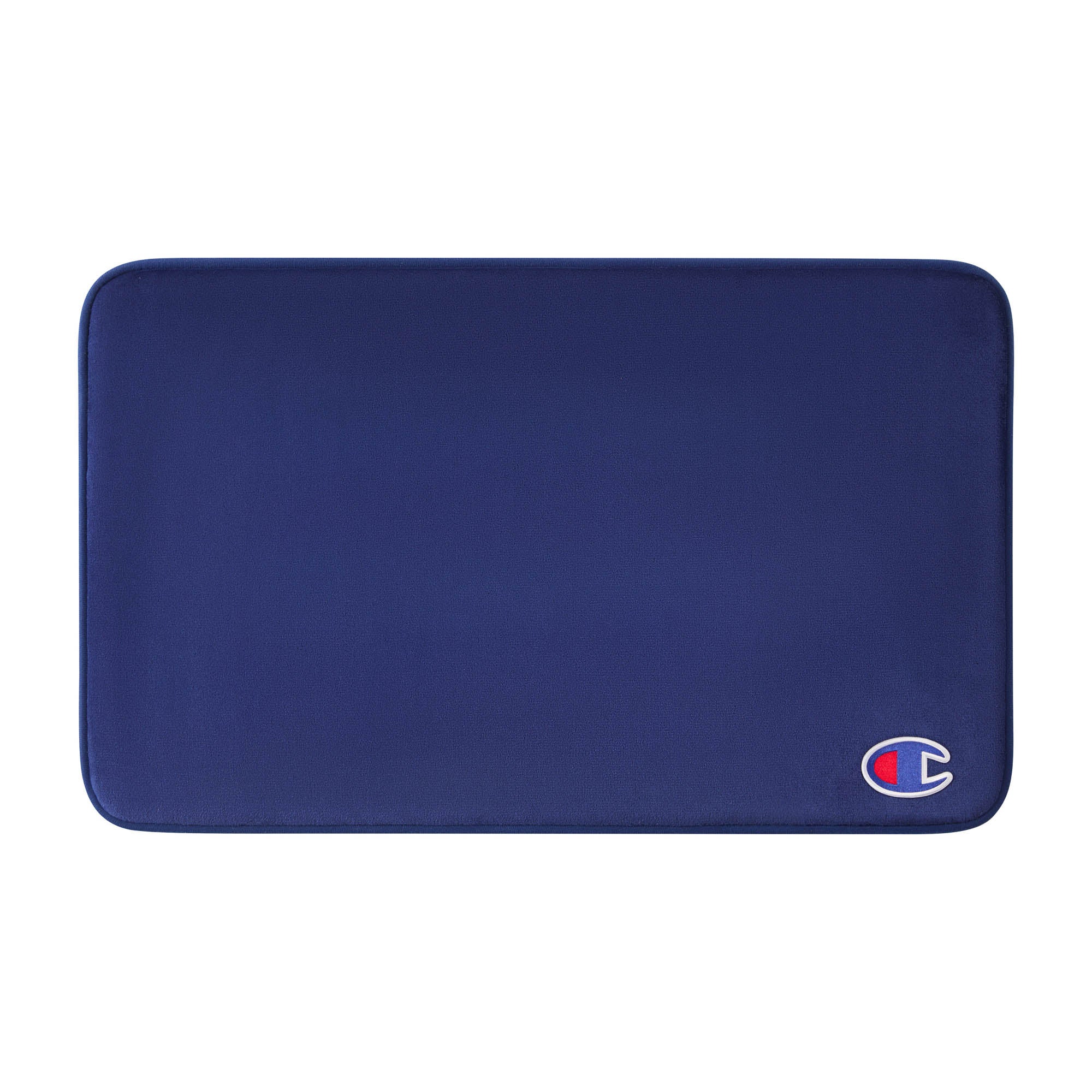 Champion Logo Patch Memory Foam Bath Mats tapis de bain bleu