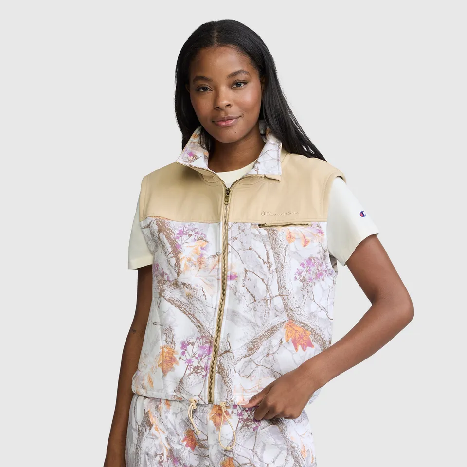 Champion Training Vest Allover Print gilet femme beige camouflage