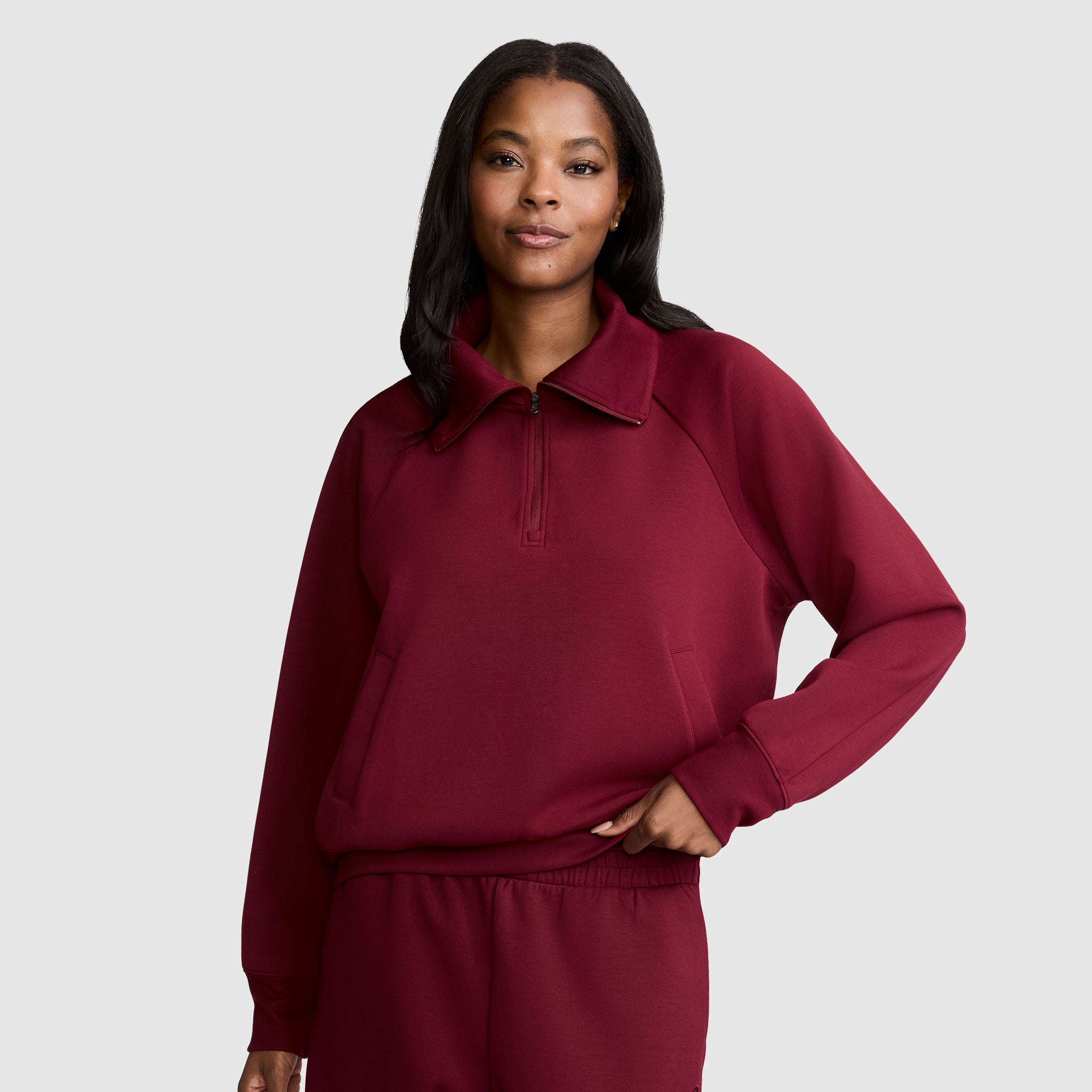 Champion Quarter-Zip Pullover sweat rouge