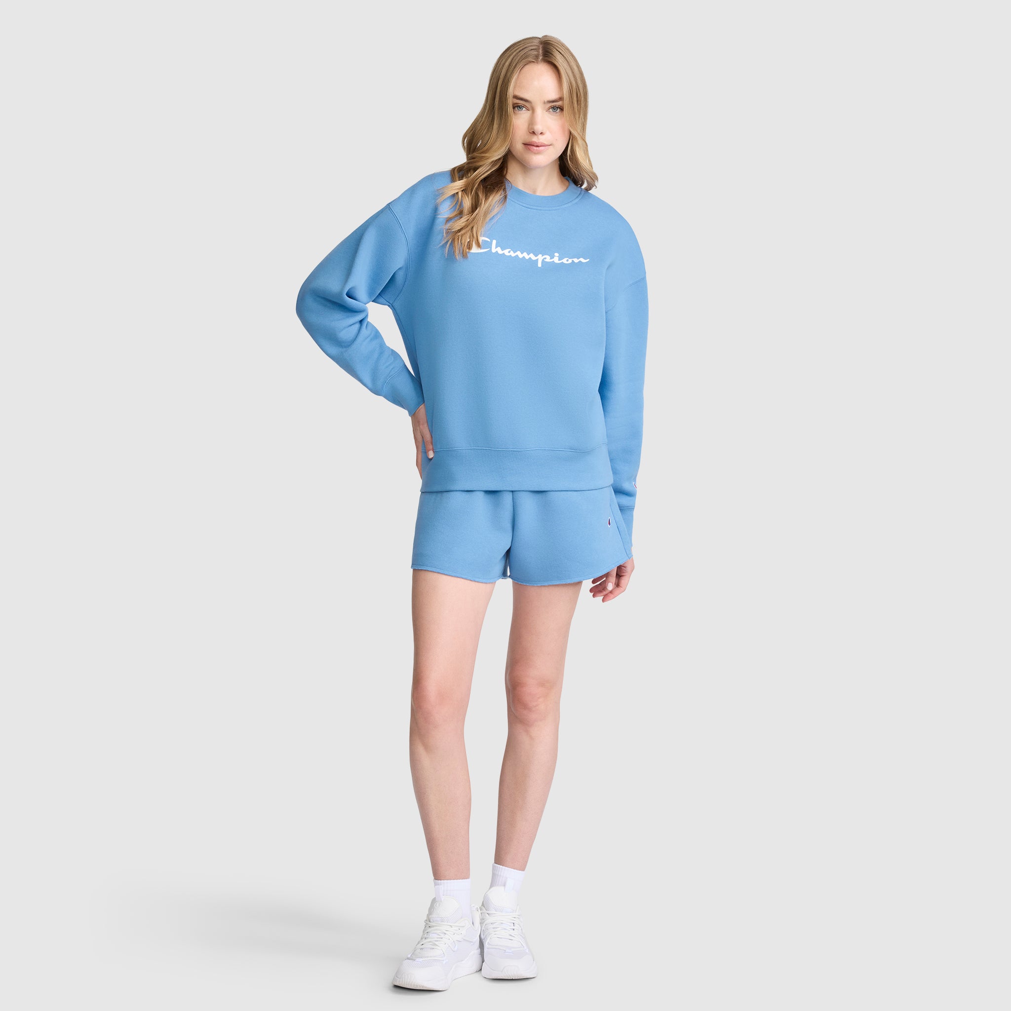 Champion Powerblend Script Logo Sweat Riviera coupe ample