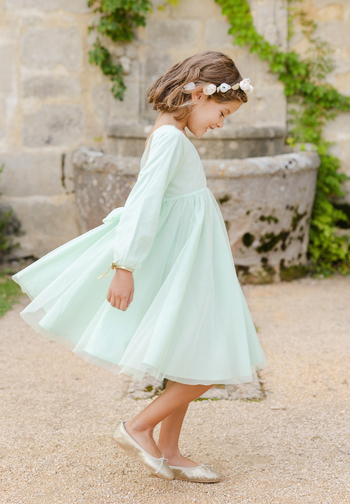 Le Jour de Notre Oui Lena robe fille vert aqua cérémonie