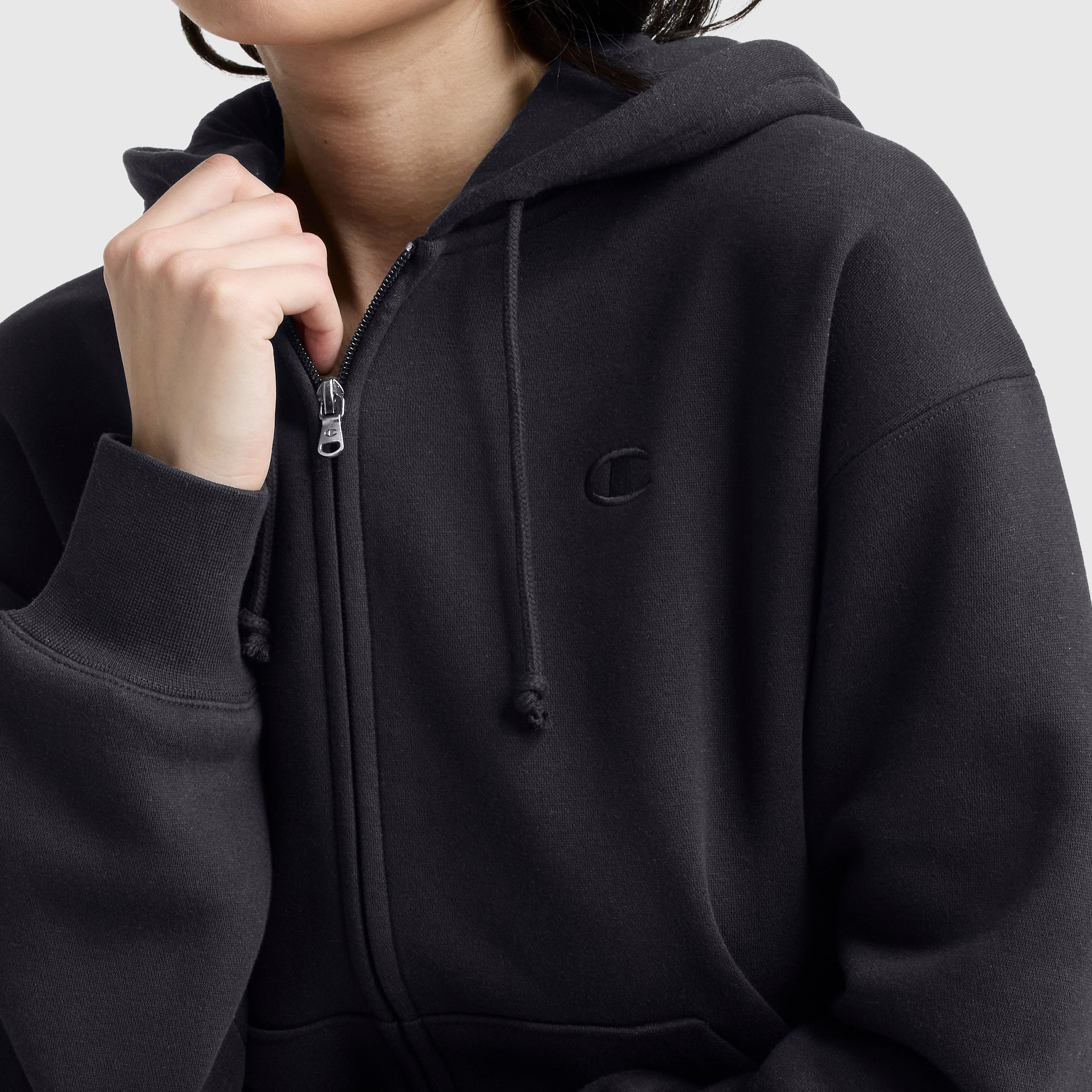 Champion Powerblend sweat zippé femme noir molleton