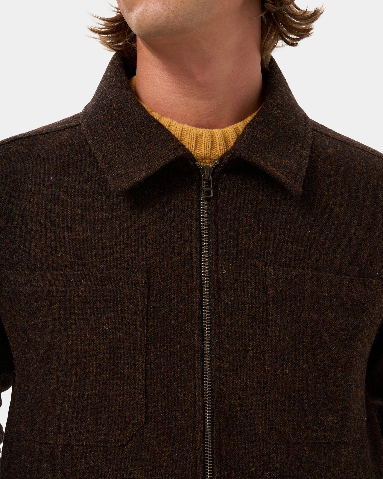 LAFAURIE RIVOLI Tweed blouson noir cuivre laine vierge