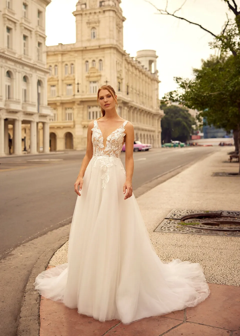 Hervé Paris Libre Lotus robe de mariée ivoire organza