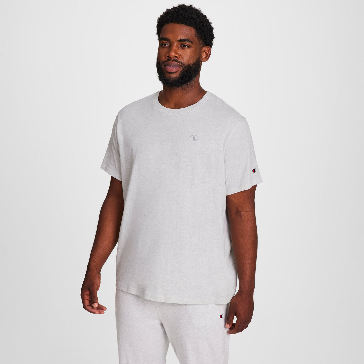 Champion Classic C Logo T-shirt gris chiné coton 3XL