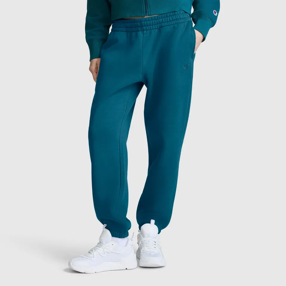 Champion Powerblend Oversized Sweatpants C Logo jogging femme Vert Teal