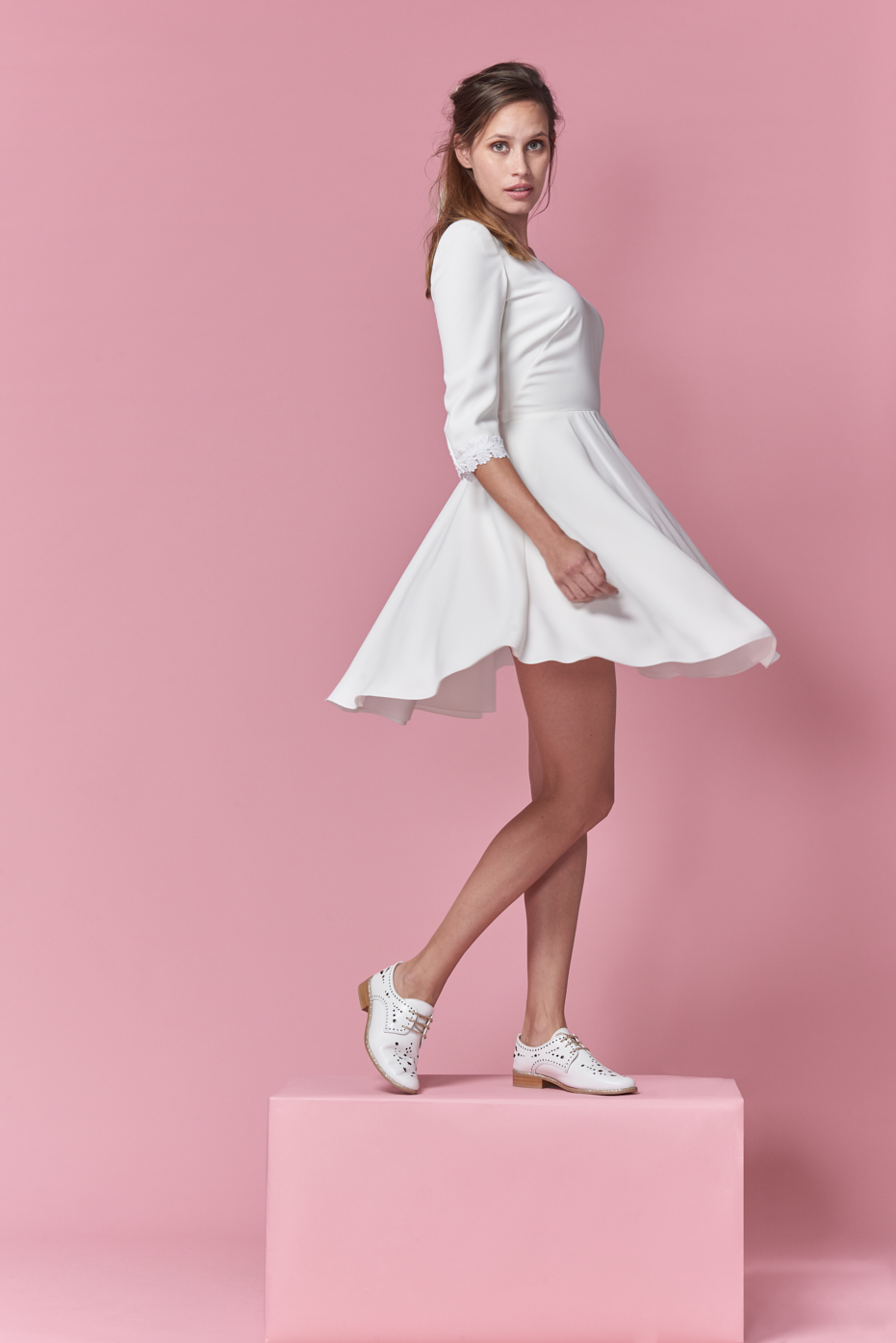 Maison Floret Lee robe crêpe broderie de Calais