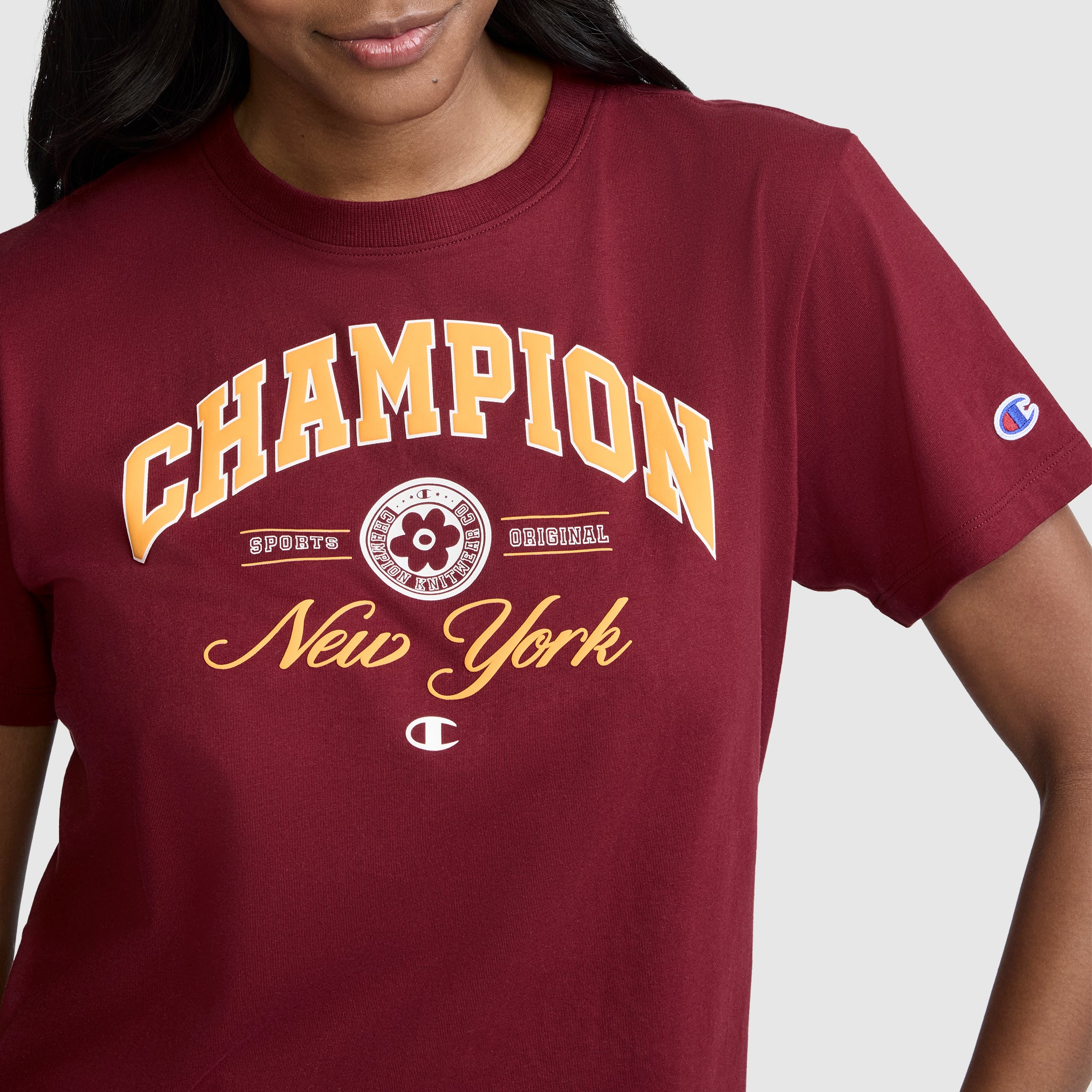 Champion New York Flower t-shirt coton Cabernet