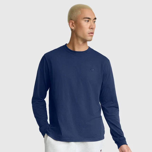 Champion Classic C Logo t-shirt manches longues bleu estate homme