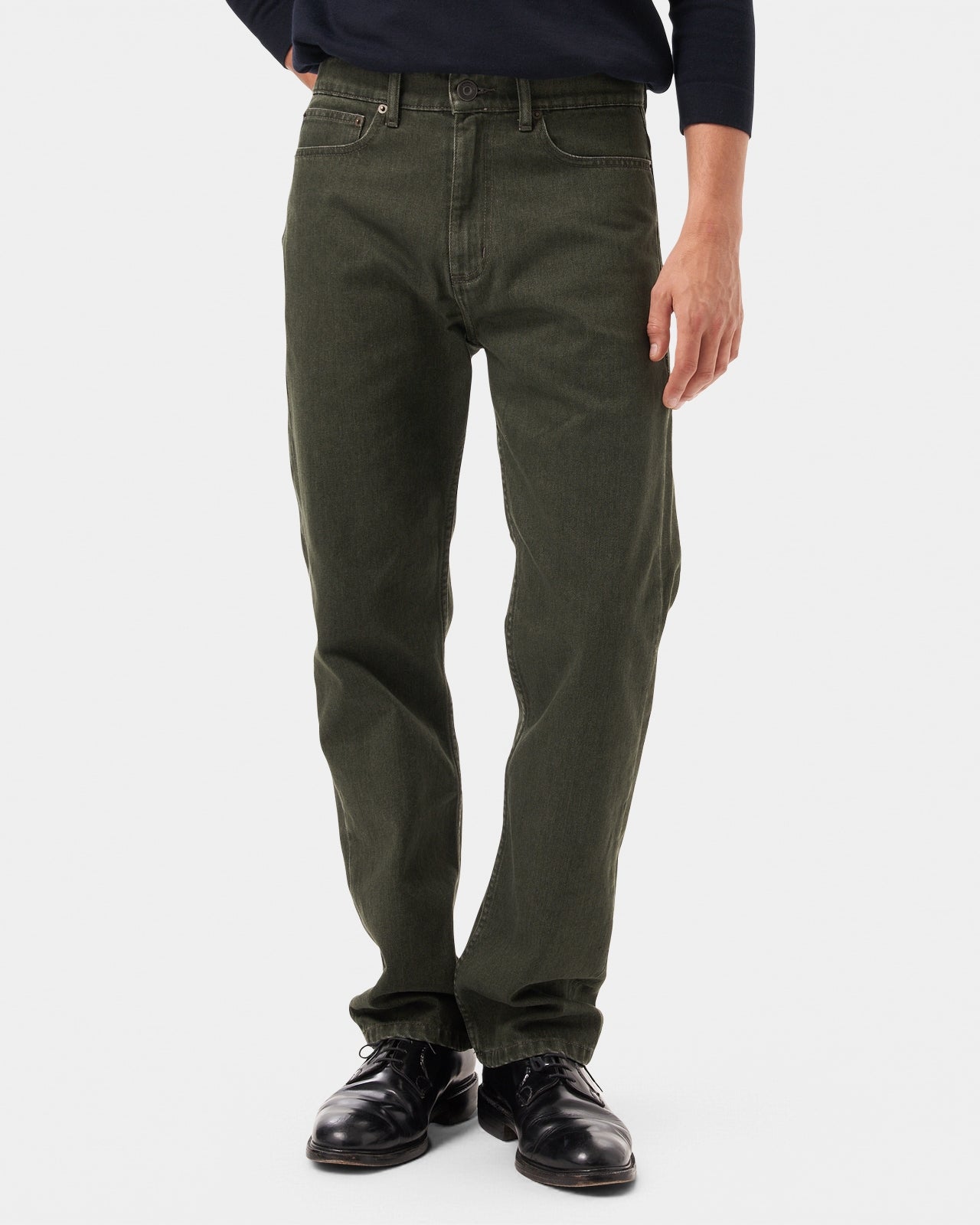 Lafaurie Brady jean droit denim kaki régiment coton