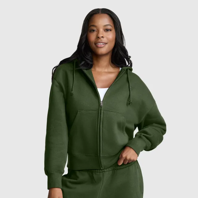Champion Powerblend sweat zippé femme vert molleton