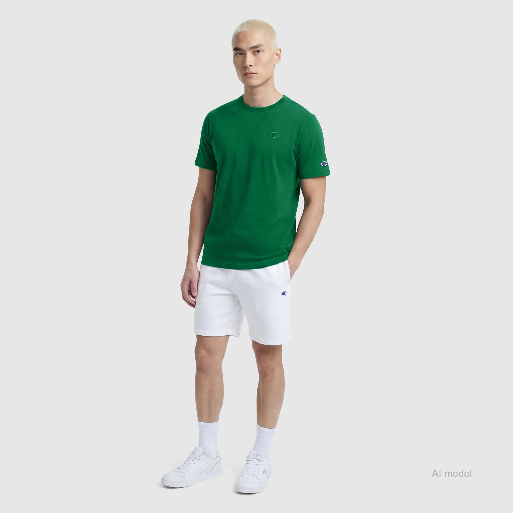 Champion Classic C Logo t-shirt homme Verdant Green coton