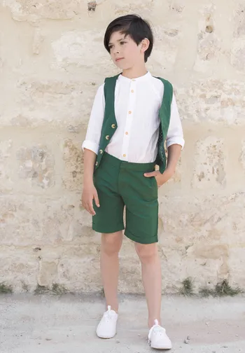 Le Jour de Notre Oui Arsène tenue enfant vert sapin short