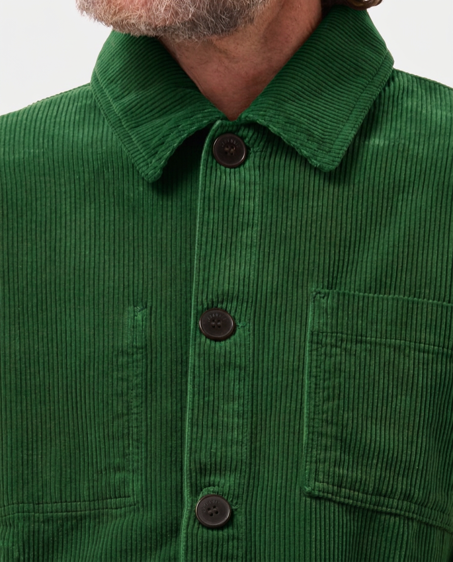LAFAURIE Esteve veste de peintre velours vert mousse