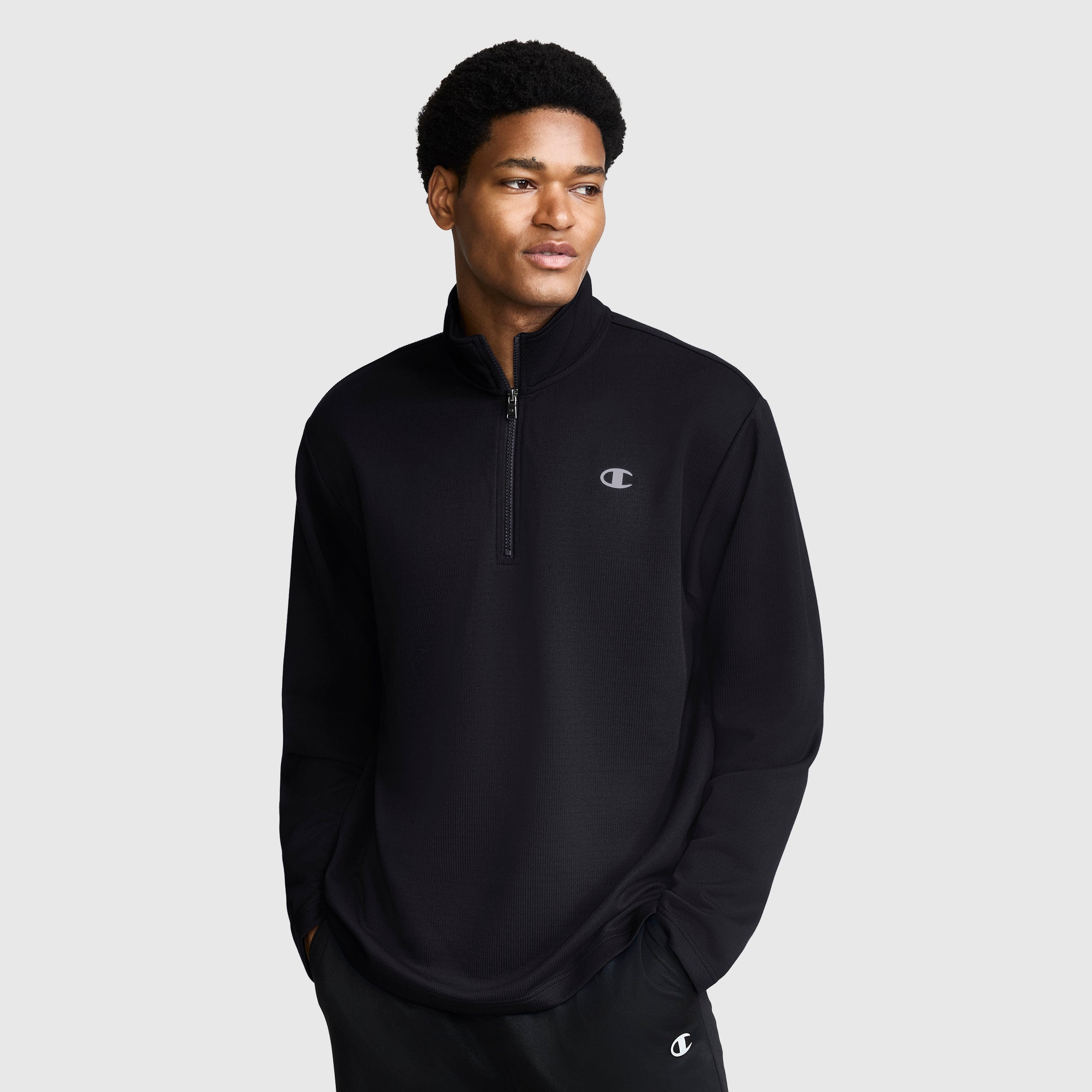 Champion Sport 1/4 Zip haut sport noir Black taille S-2XL