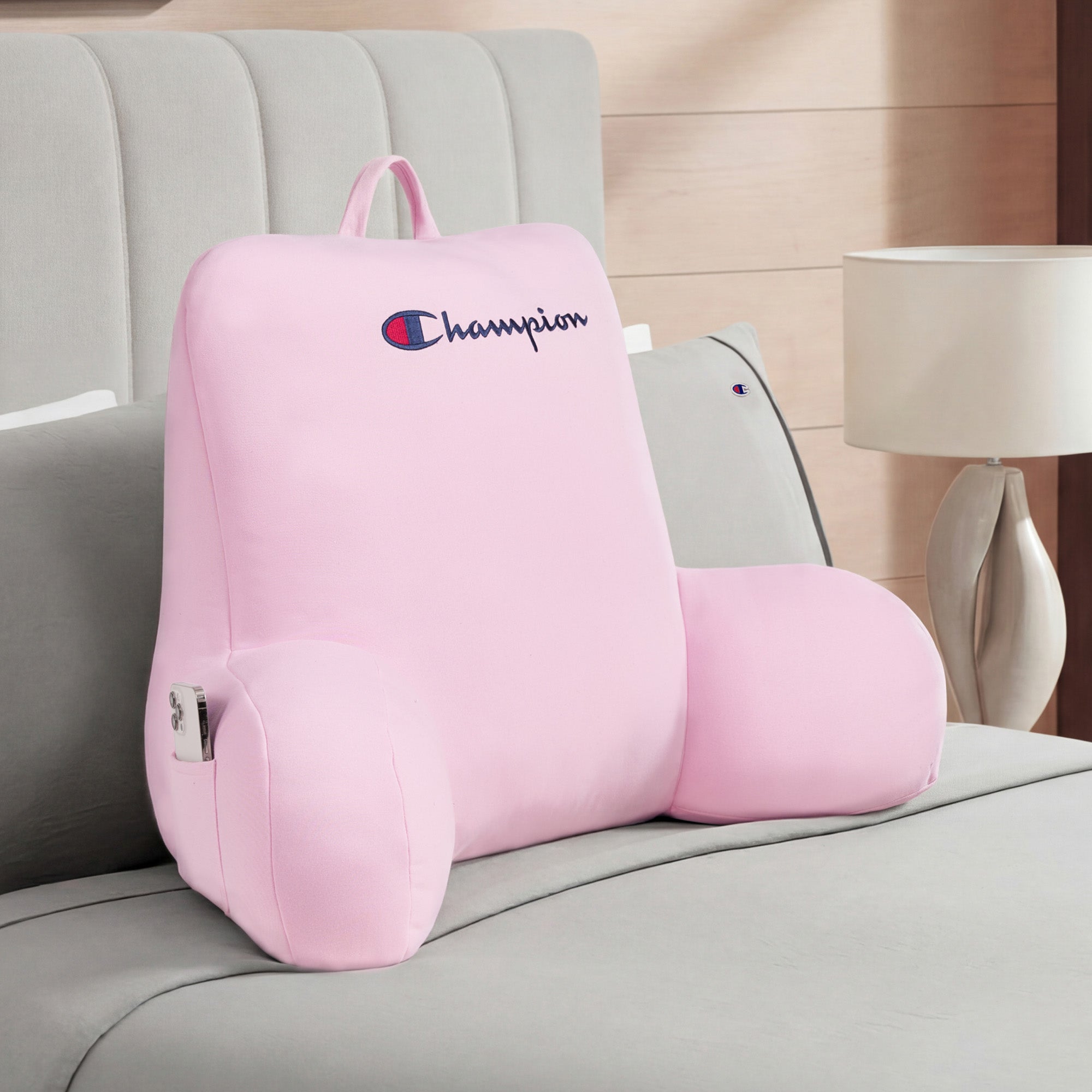 Champion Jersey coussin de lecture rose 34 pouces