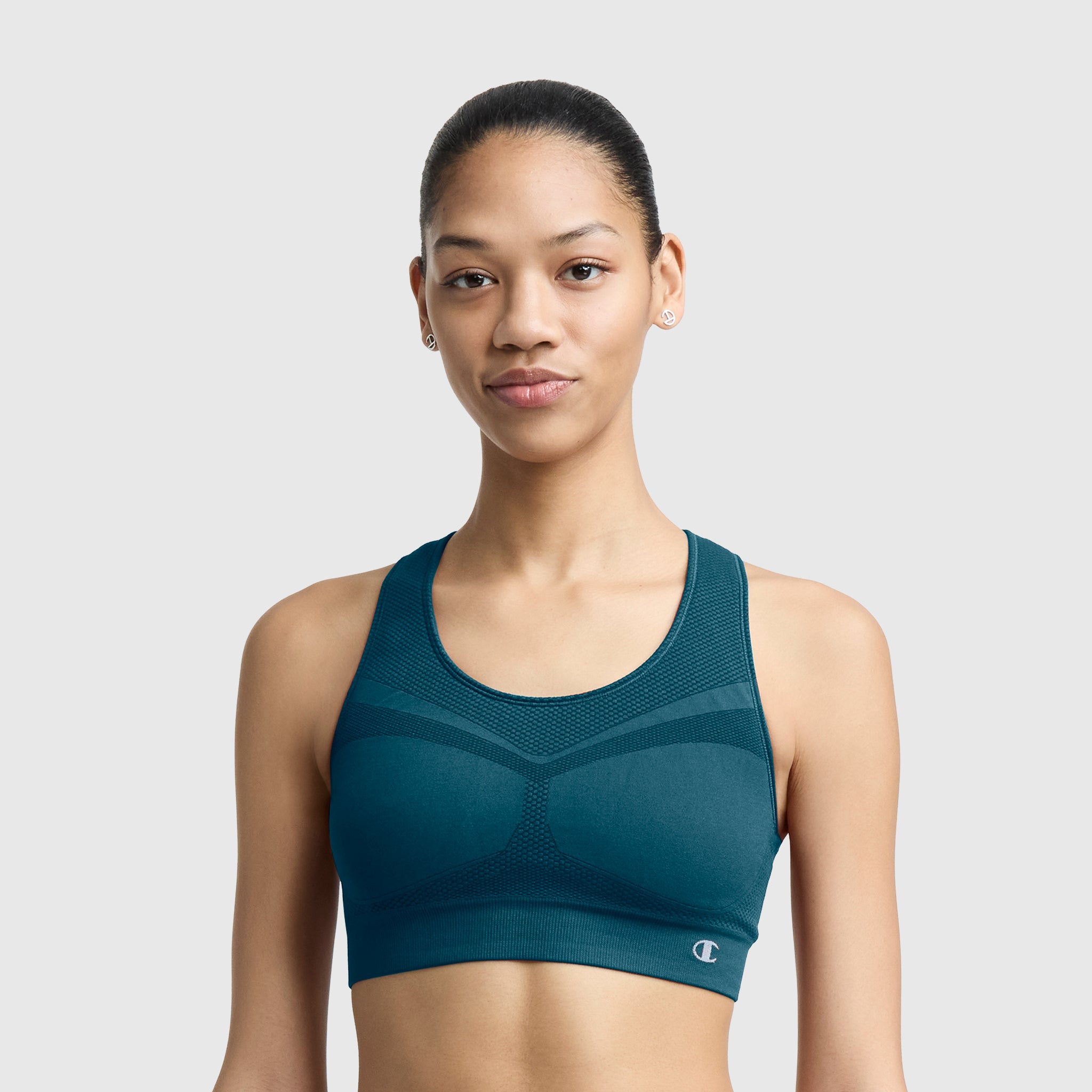 Champion Seamless Racerback Brassière de sport Deep Teal sans armatures
