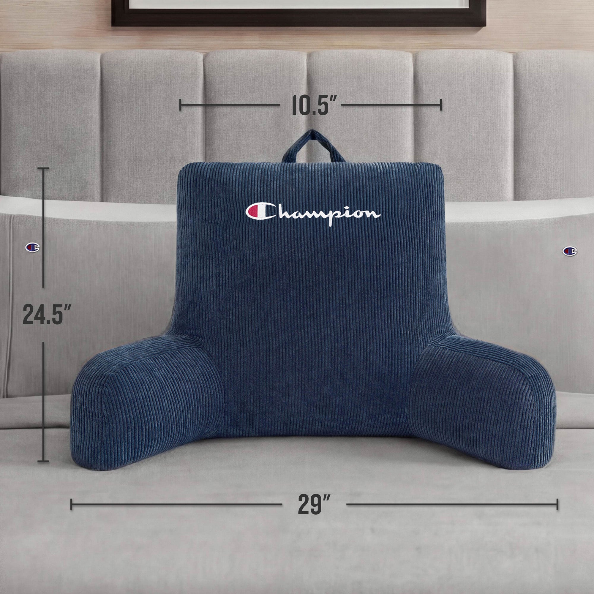 Champion Room Decor Corduroy coussin lecture bleu marine 74 cm