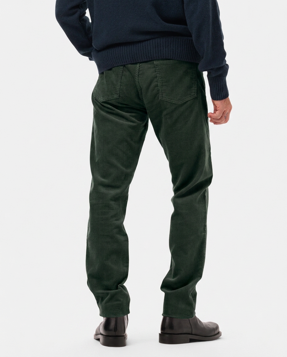LAFAURIE CASSIUS Vert Chrome pantalon velours cotelé ajusté