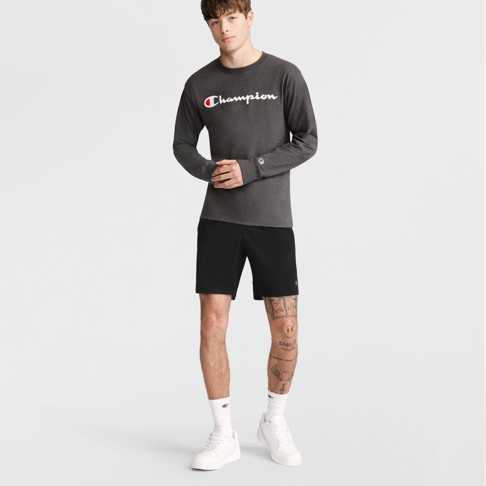 Champion 10" Short Sport Homme Noir Double Dry