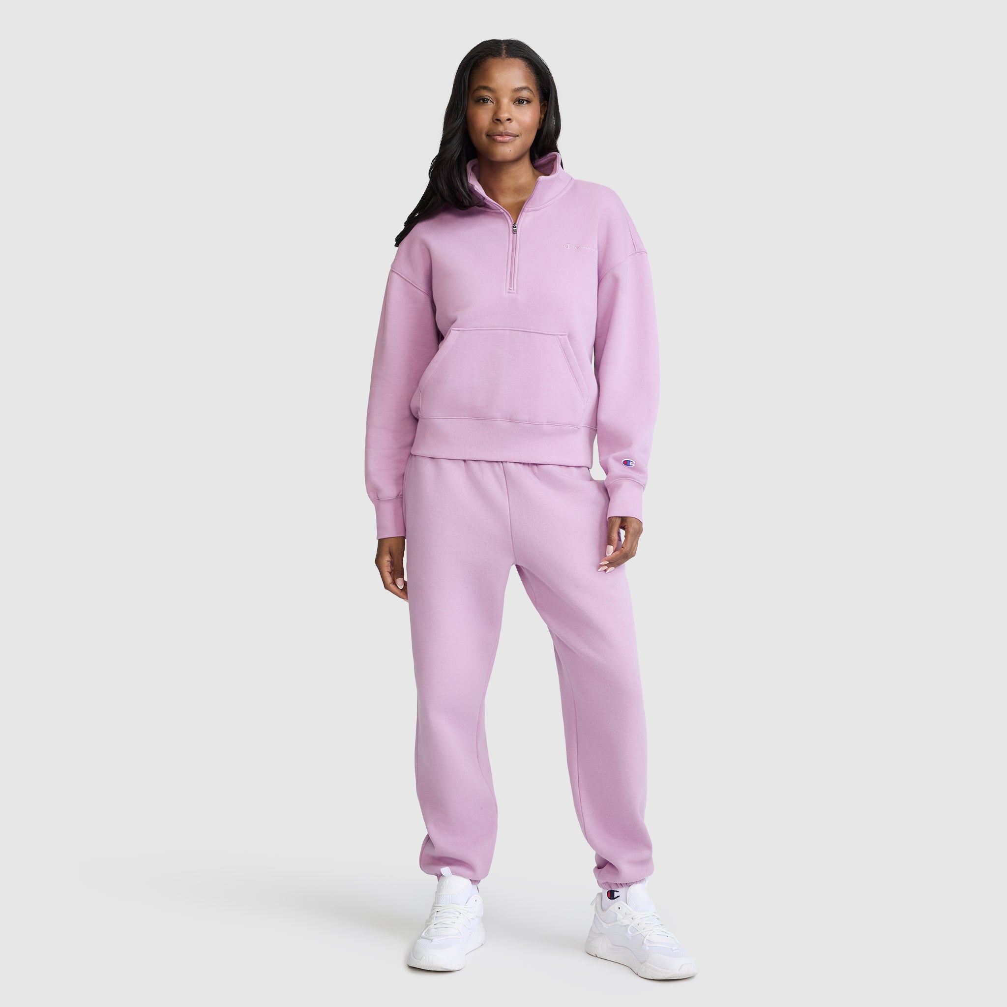 Champion Fleece Mockneck Quarter-Zip sweat Smoky Grape