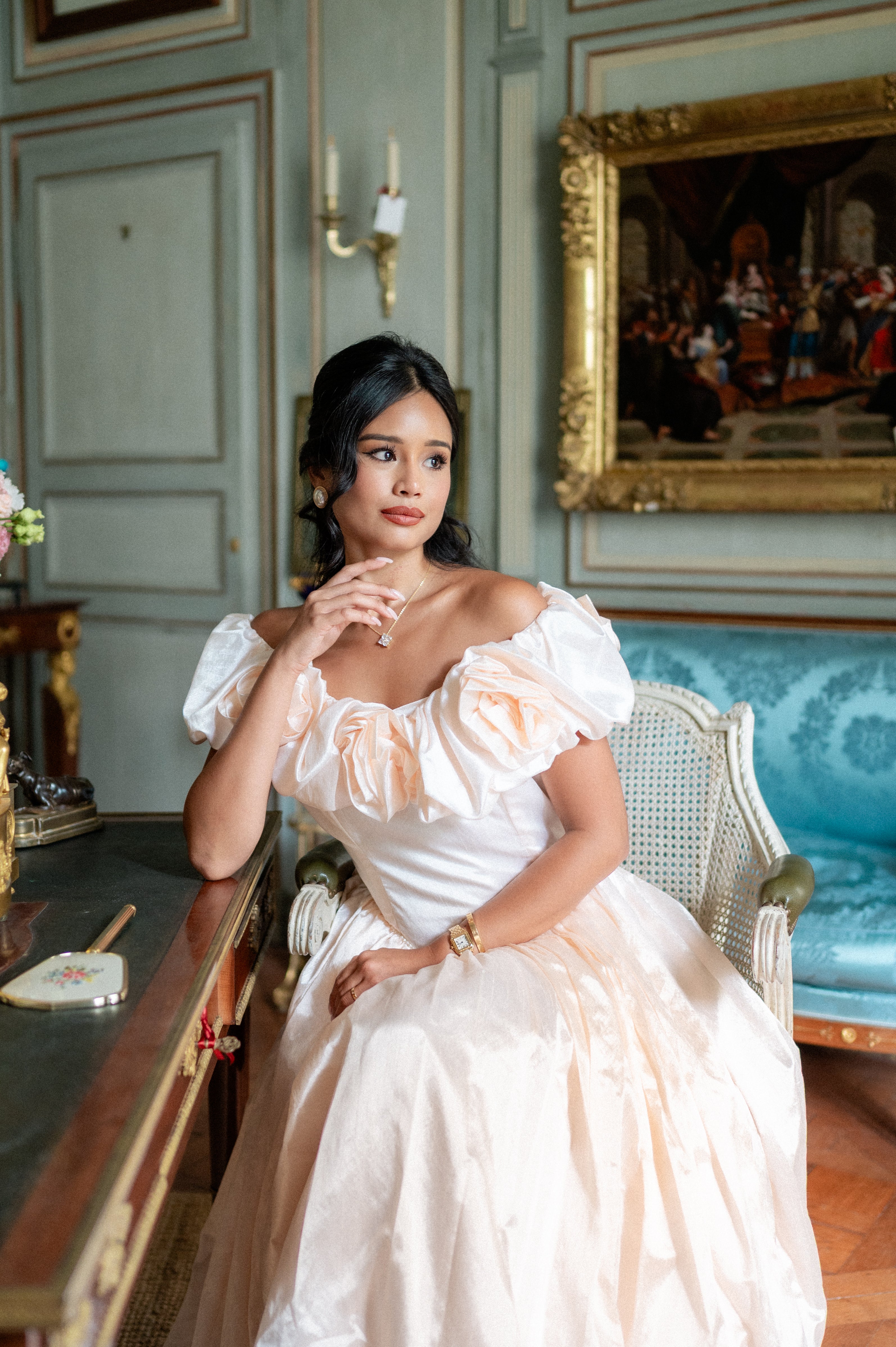 Solène Gisèle La mariée Robe Rosalie robe saumon 34 soie