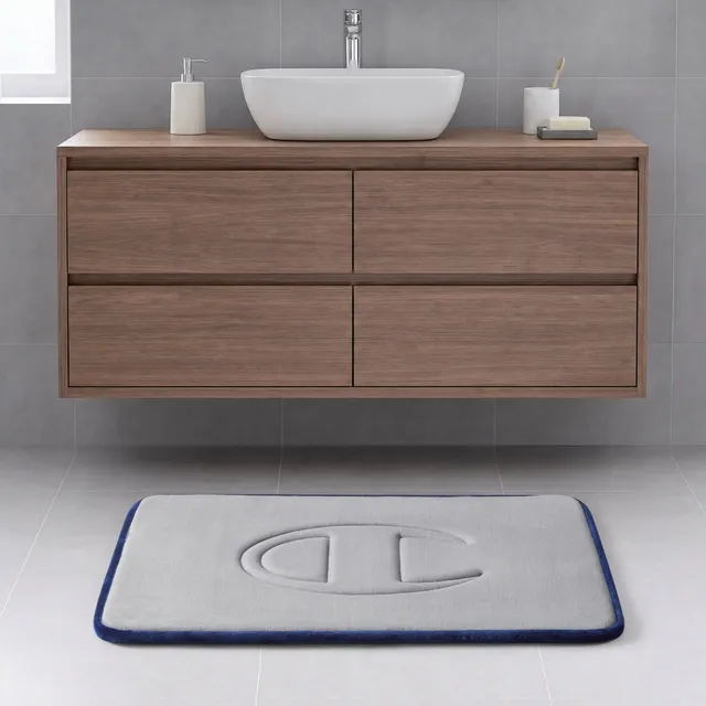 Champion Quilted Logo tapis de bain matelassé gris 17x24