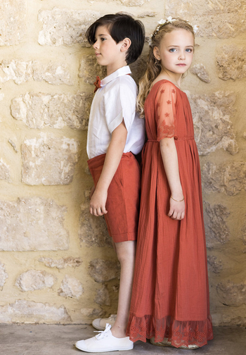 Le Jour de Notre Oui Arsène Terracotta short enfant garçon