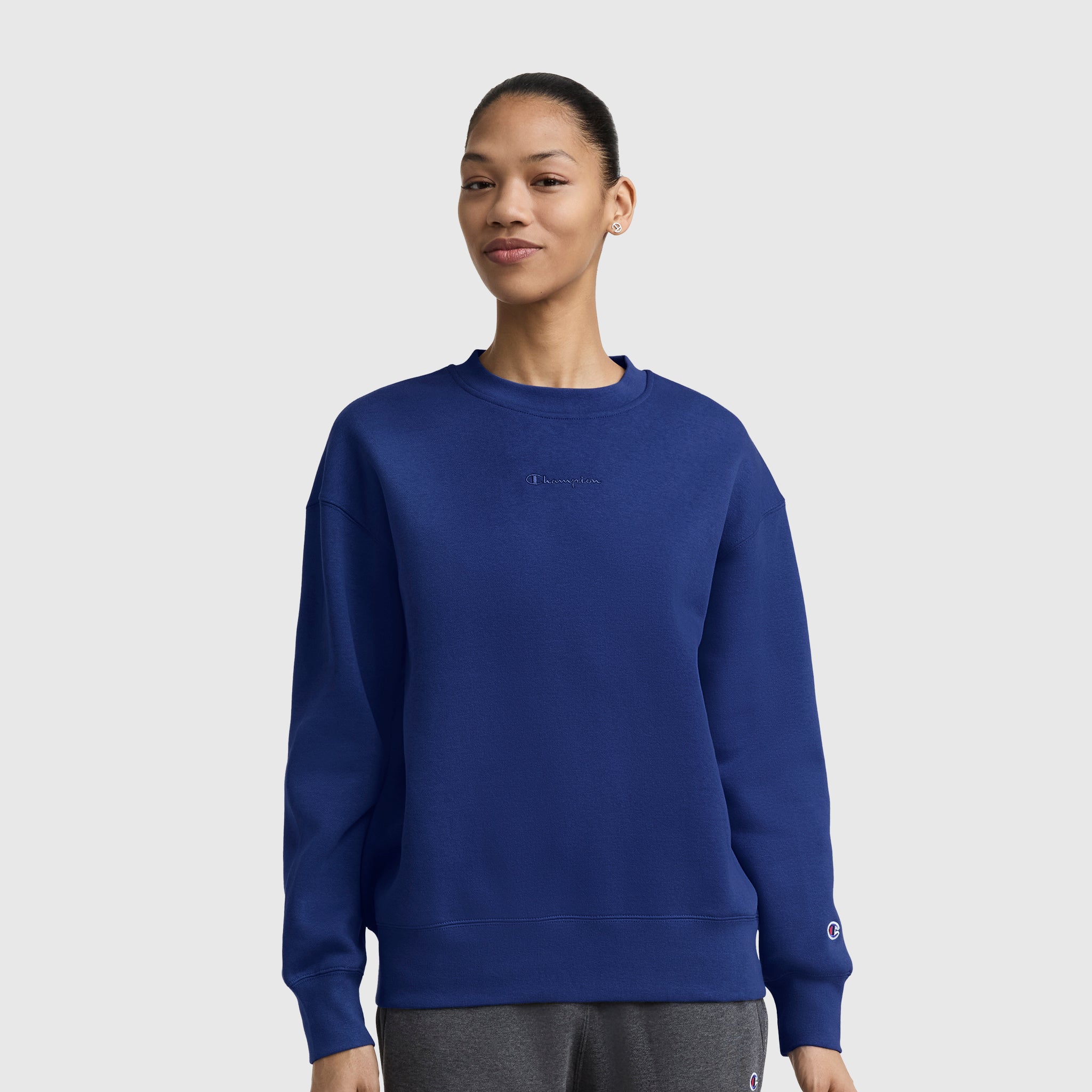 Champion Powerblend Crewneck Sweatshirt sweat femme Blue Depths